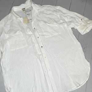 NWT - Magaschoni - Cotton Gauze Shirt - Size Large
